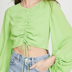 COPY - Staud Size XS cinch Blossom top in lime green